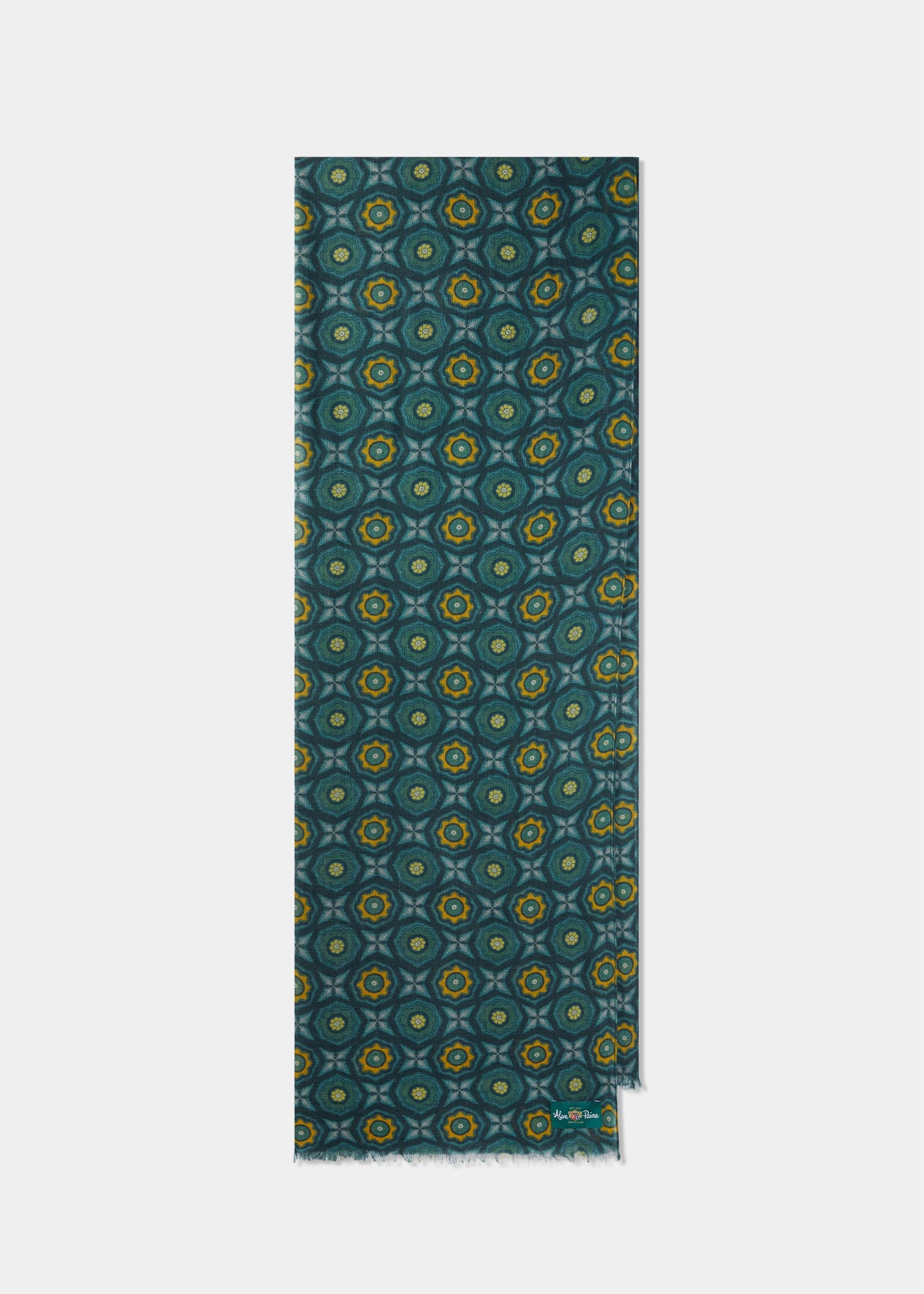 Rockfield Flower and Star Scarf In Hunter