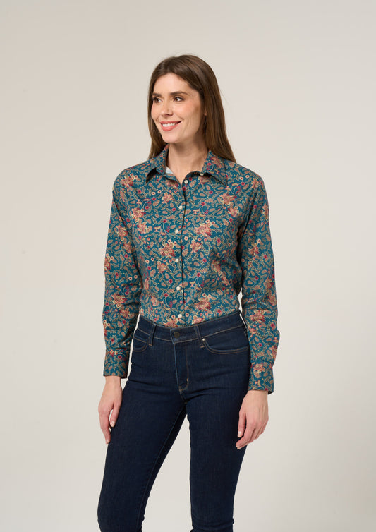 Lawen Ladies Printed Cotton Shirt