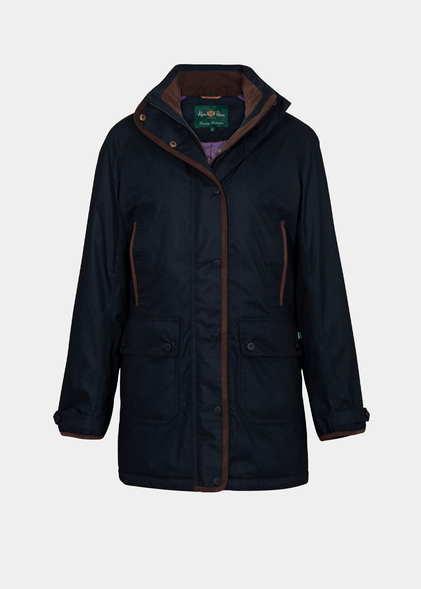 Ladies Waterproof Weekend Coat In Navy Alan Paine USA