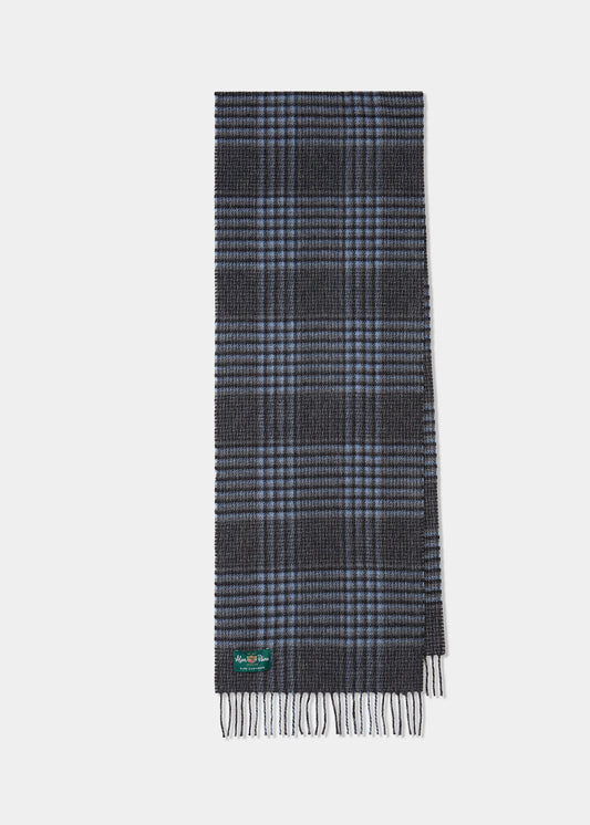 Cromdale Dogtooth Check Cashmere Scarf In Glacier