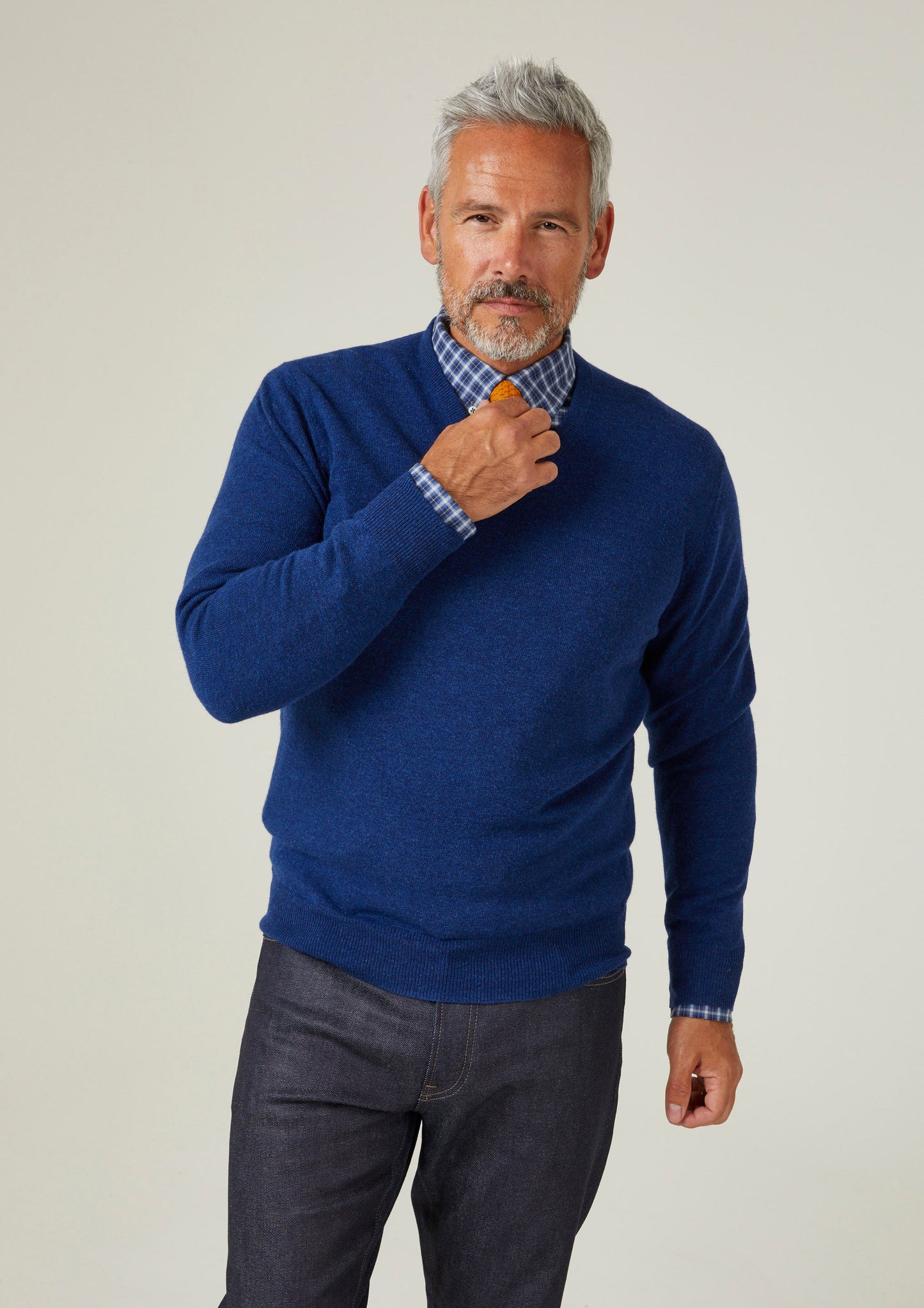 Albury Geelong Wool Sweater in Indigo - Regular Fit