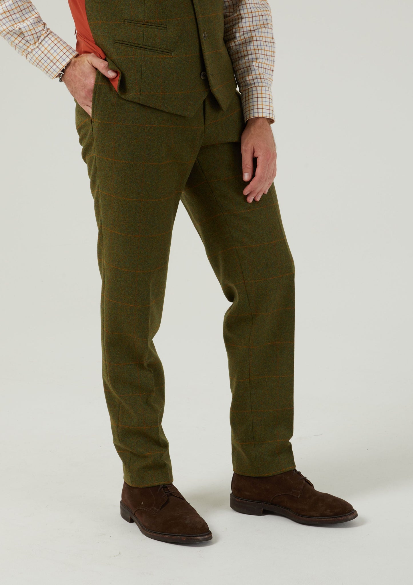 Combrook Men's Tweed Trousers In Maple - Regular Fit