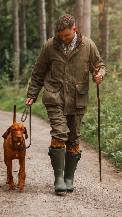 Aylsham Men's Fleece Jacket In Green Herringbone | Alan Paine US – Alan ...