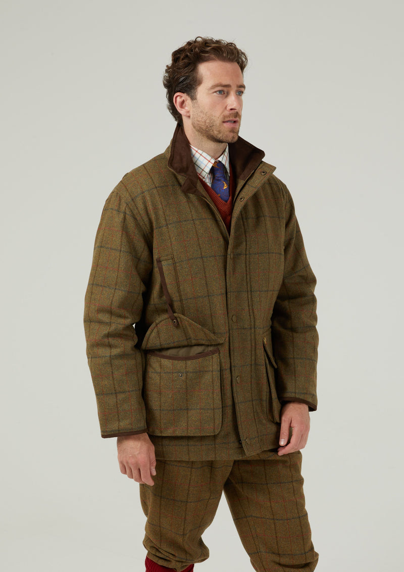 Combrook Men's Tweed Shooting Field Coat In Thyme 