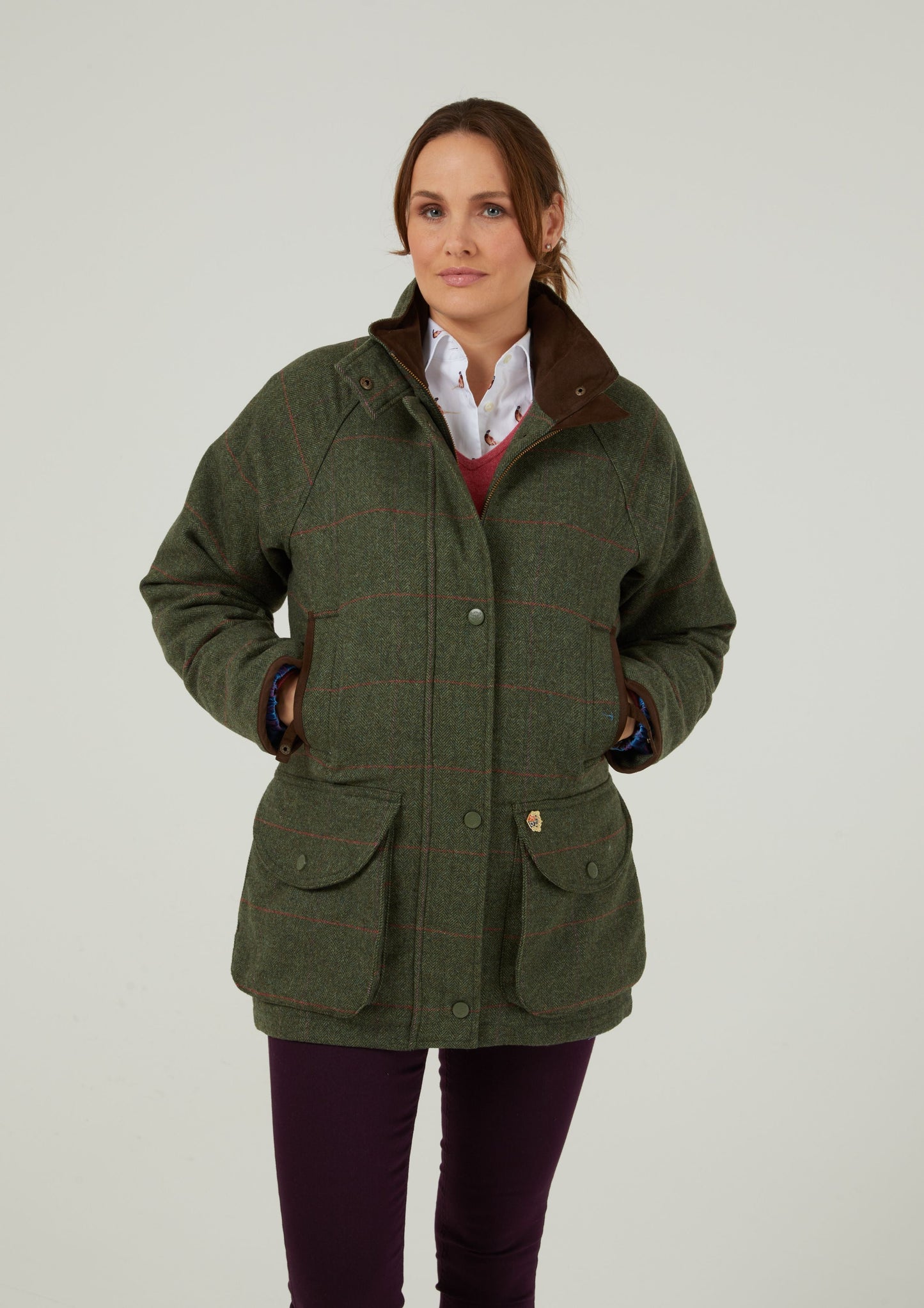 Combrook Ladies Shooting Coat In Heath | Alan Paine US – Alan Paine USA