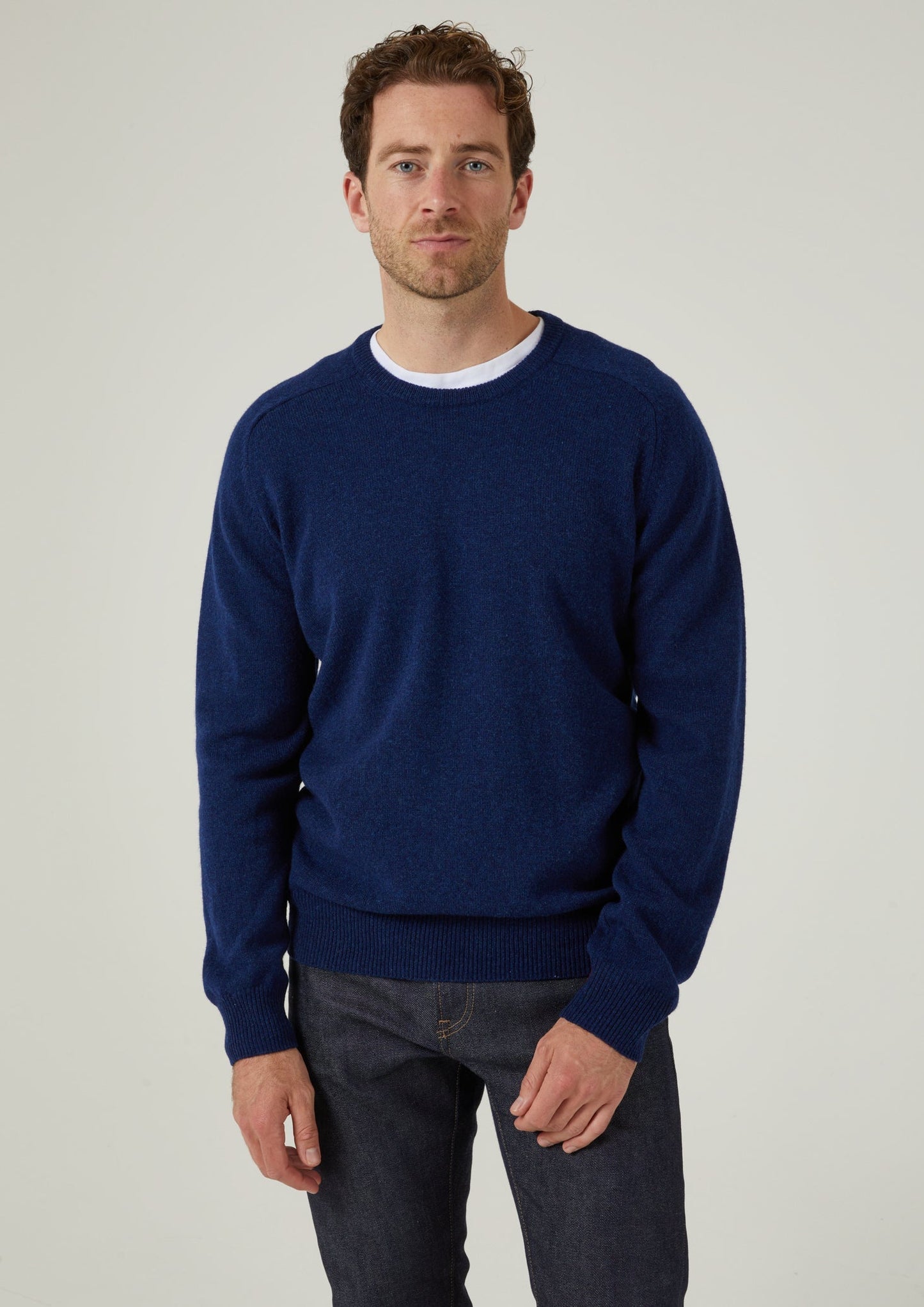 Dorset Men's Lambswool Jumper in Indigo - Classic Fit