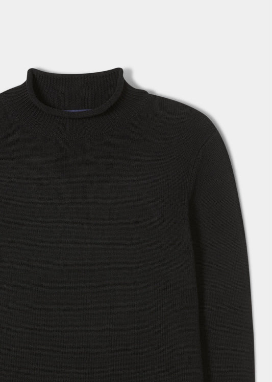 Men's Roll Neck Jumpers  Black Roll Neck Sweaters – Alan Paine USA
