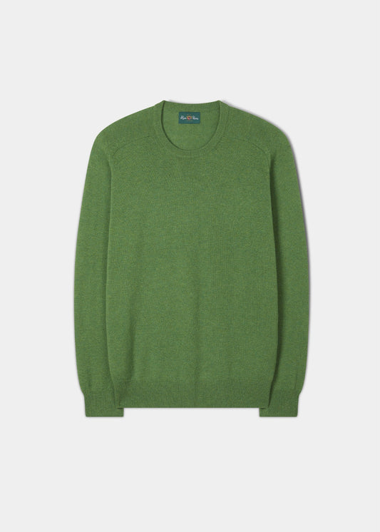Men's Lambswool Crew Neck Jumper in Palm - Classic Fit