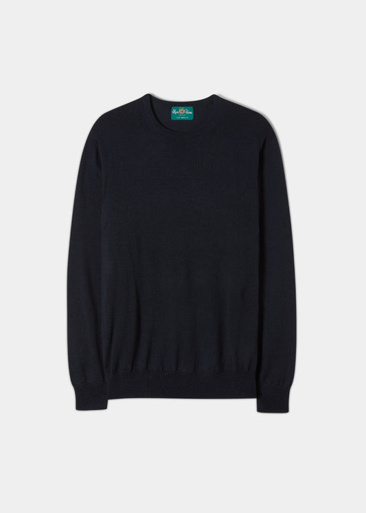 Radstone Merino Wool Sweater in Dark Navy - Regular Fit