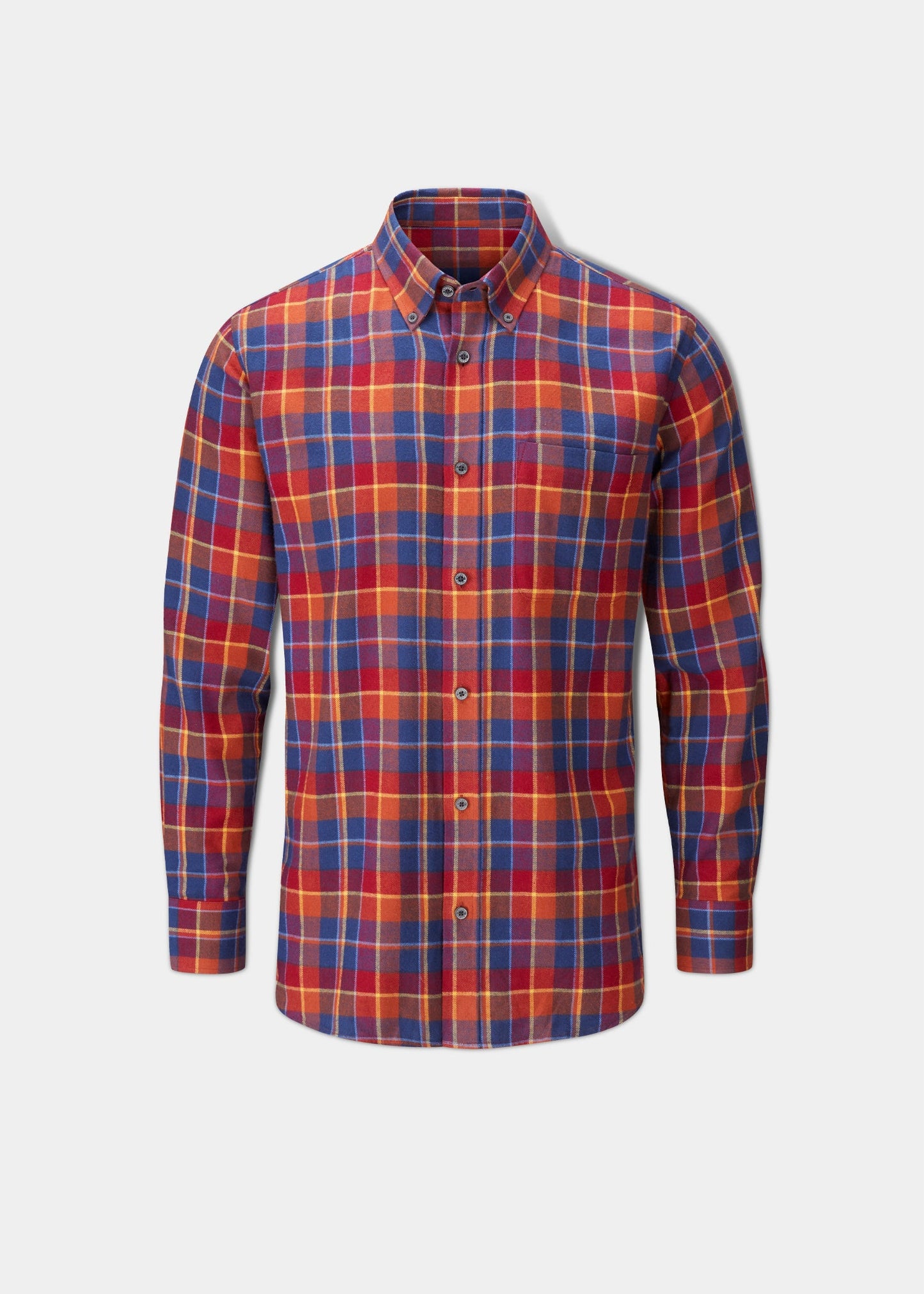 Ilkley Flannel Check Shirt In Red - Shooting Fit