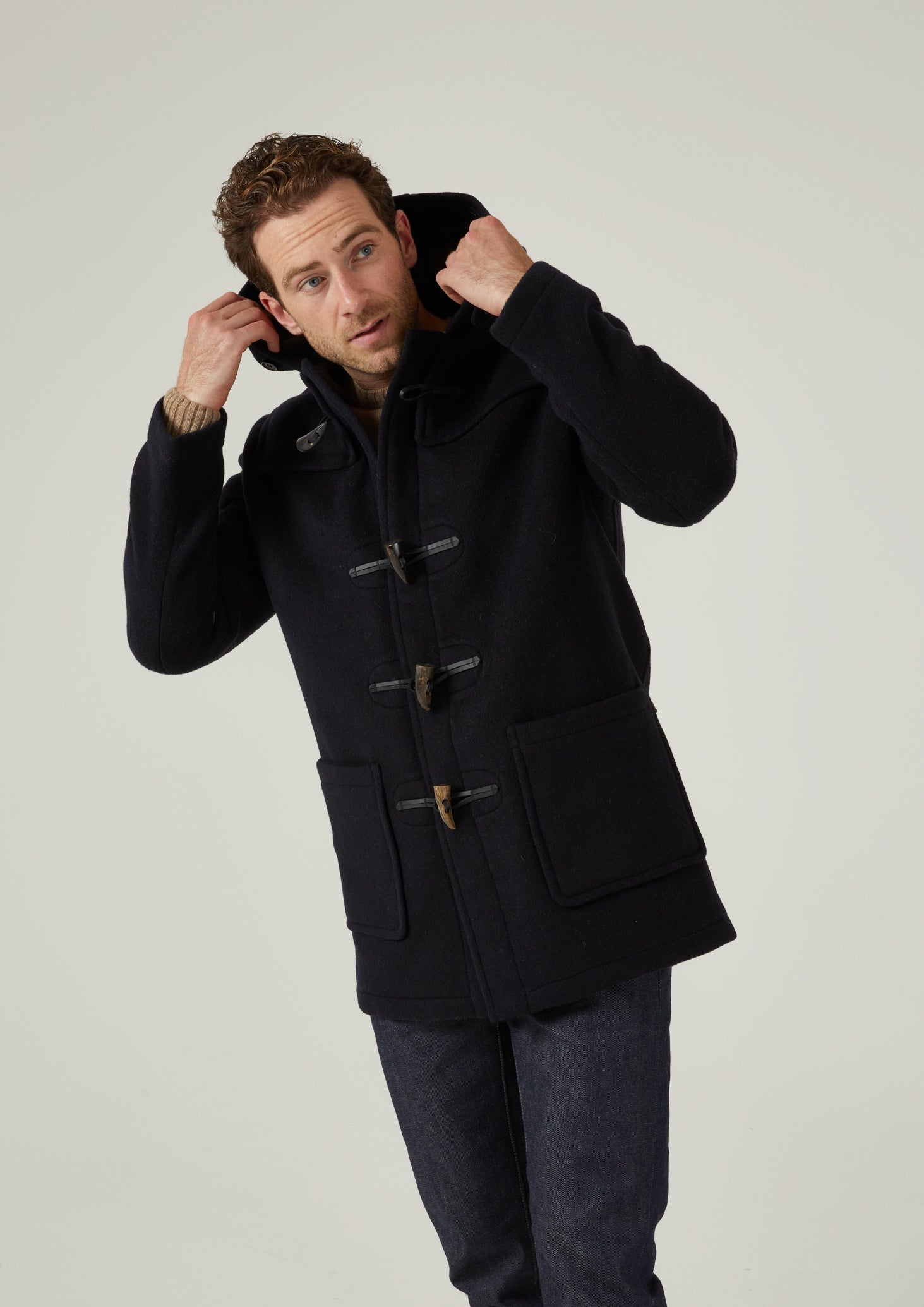 Checked duffle coat shop