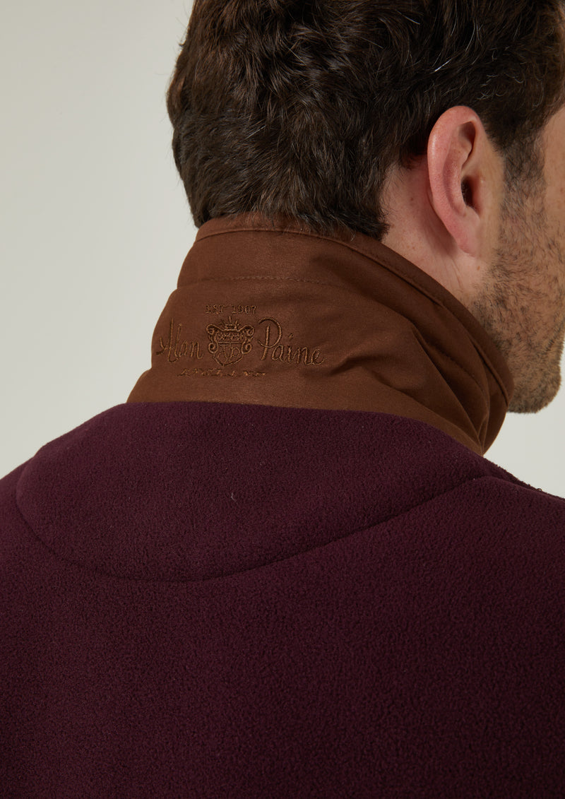 Aylsham Men's Fleece Gilet In Merlot 