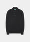 Hindhead Men's Merino Wool Polo Shirt in Black