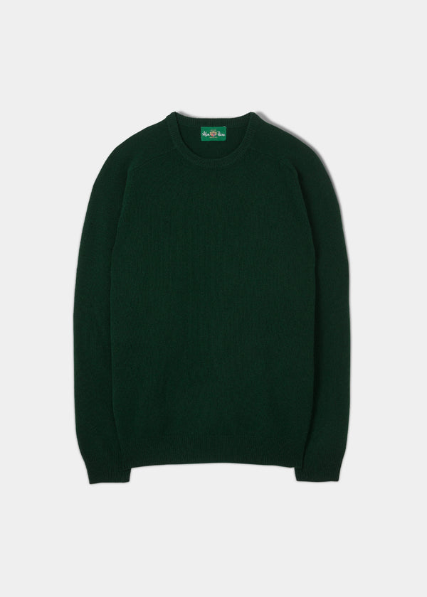 Lenzie Lambswool Sweater in Tartan Green - Regular Fit
