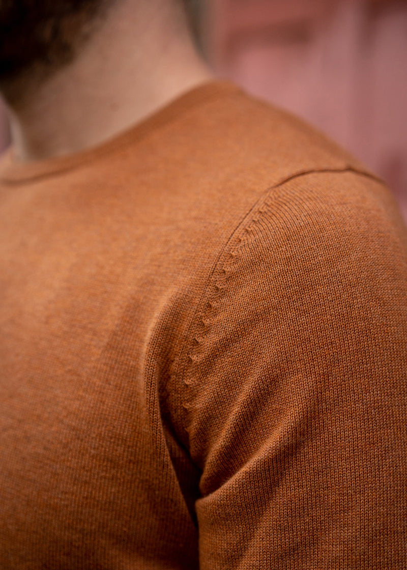 Leysmill Cotton Cashmere Jumper In Caramel