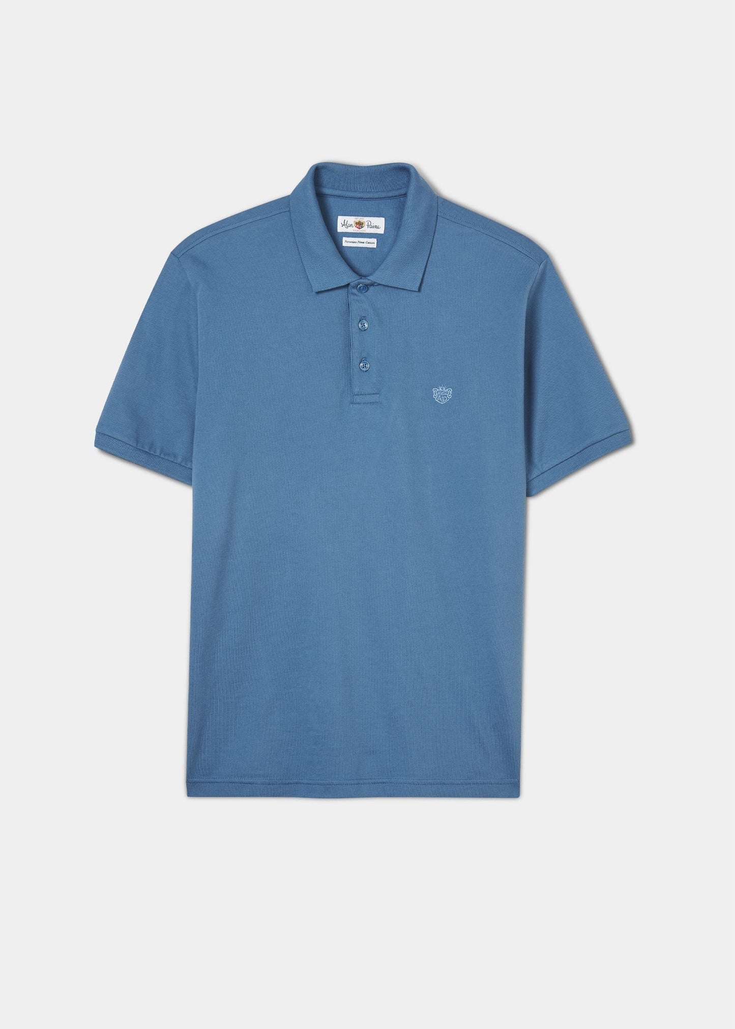 Men's Pique Polo Shirt In Mid Blue | Men's Polo Shirts – Alan Paine USA