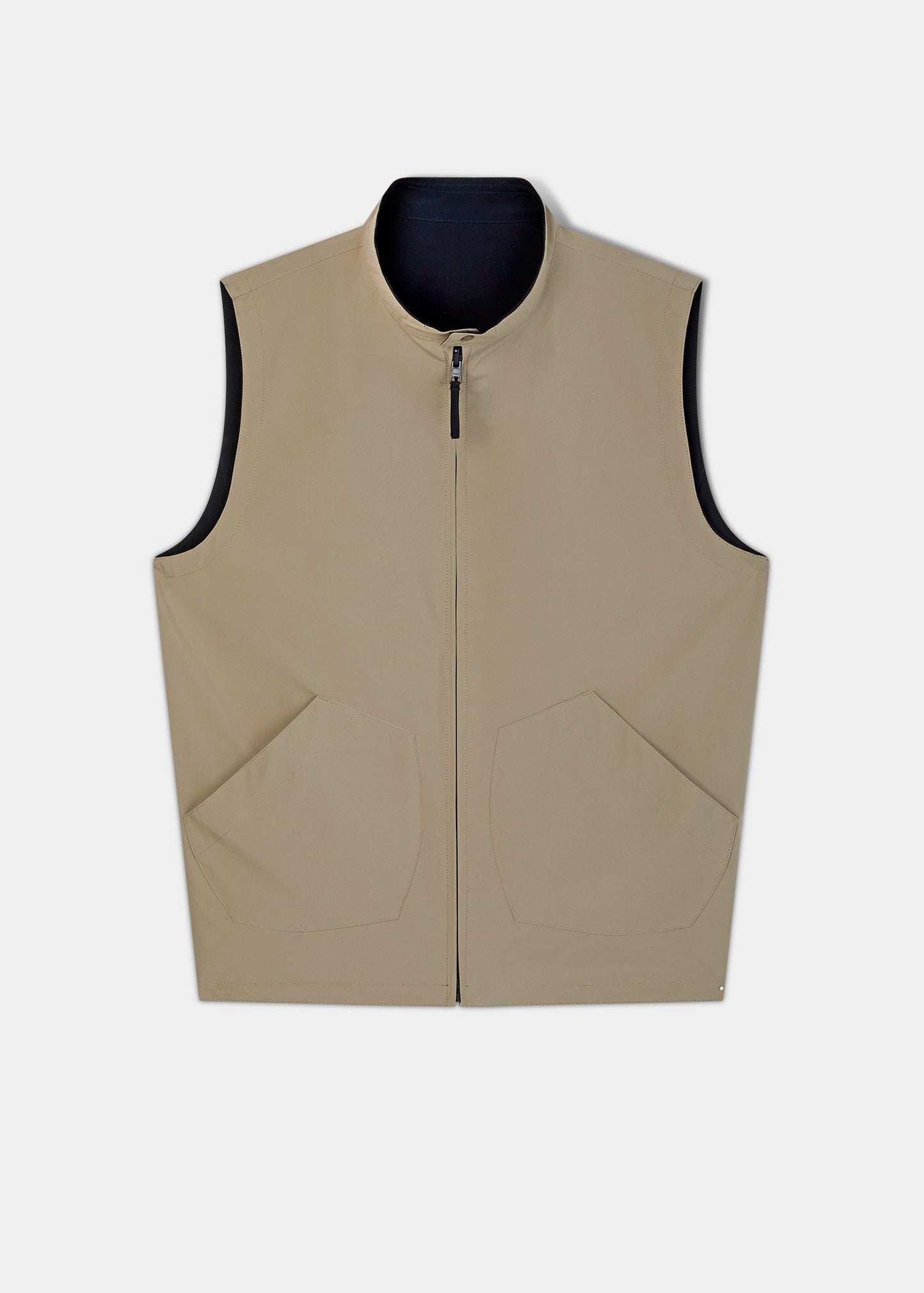 Lettoch Reversible Lightweight Summer Gilet In Navy and Beige