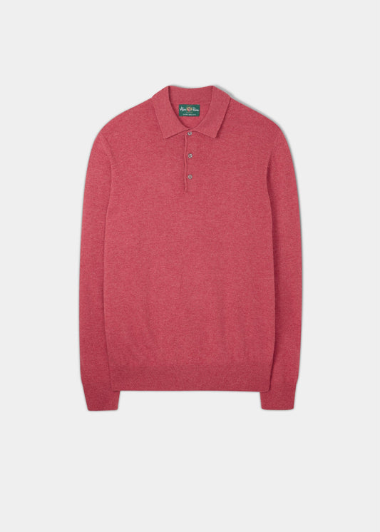 Men's Geelong Lambswool Polo Shirt In Rouge - Regular Fit