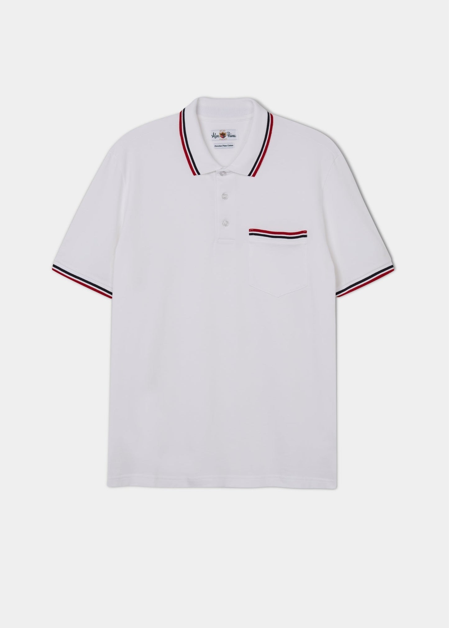 Shoreham Polo Shirt with Tipped Trim In White