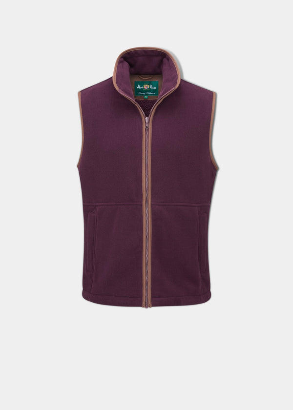 Aylsham Men's Fleece Gilet In Merlot 